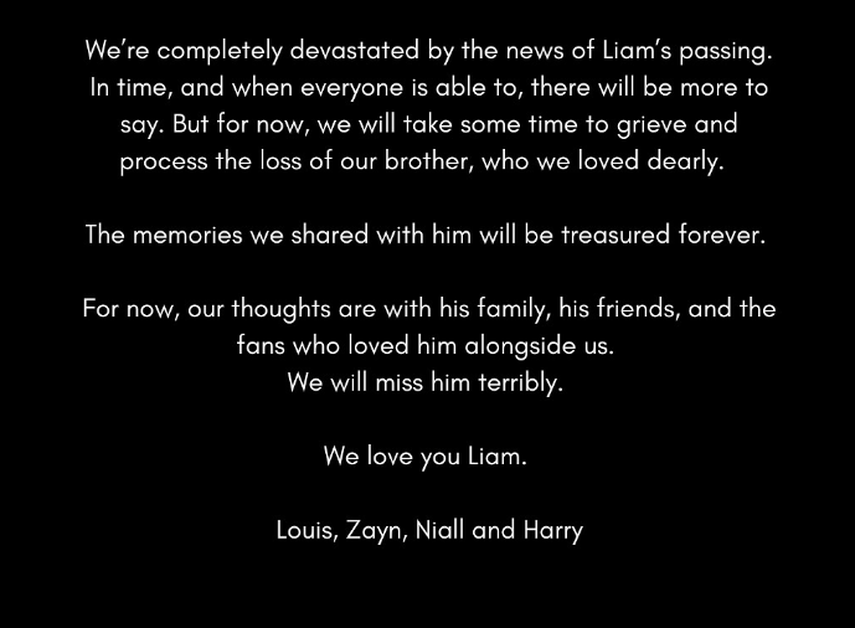 Comunicado de One Direction Comunicado de One Direction