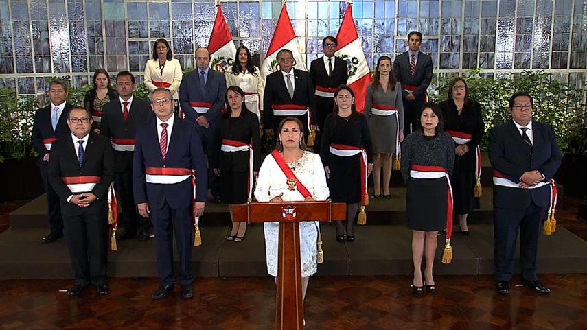 Gobierno de Perú, presidenta Dina Boluarte junto a sus ministros