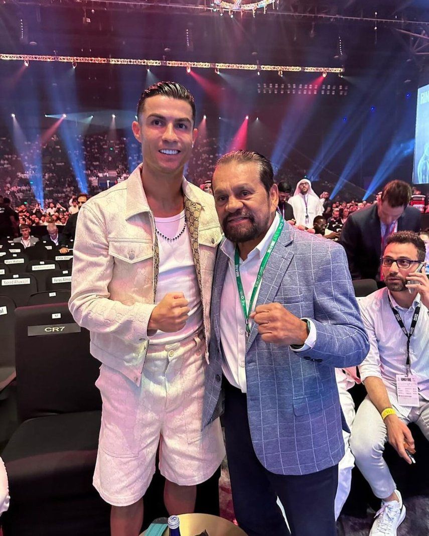 Roberto Durán y Cristiano Ronaldo juntos en Arabia Saudita
