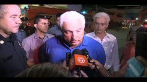 Presidente Martinelli llega área de incendio Presidente Martinelli llega área de incendio