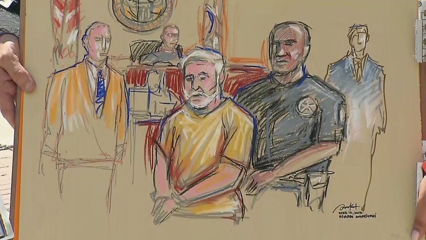 Ricardo Martinelli fue dibujado en audiencia en Miami por artista Daniel Pontet