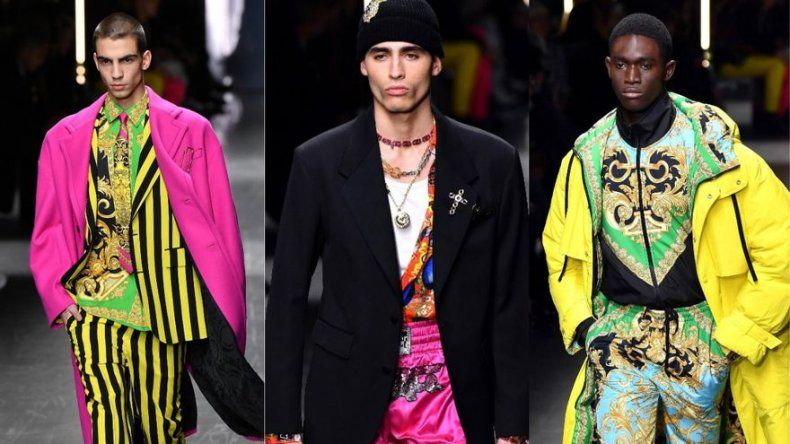 Versace llena la pasarela de Milán de correas, cuero e irreverencia