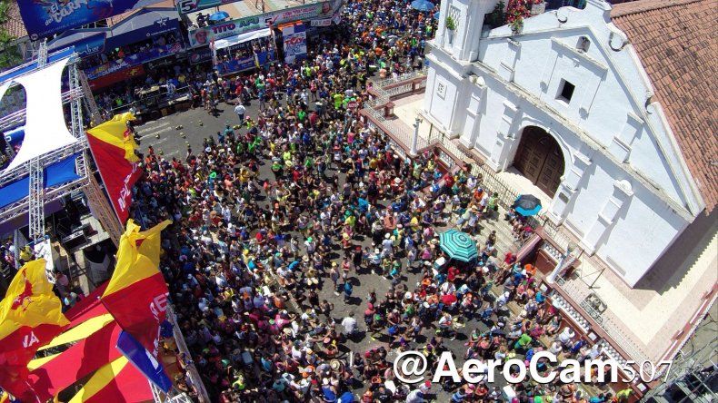 Imágenes aéreas del primer día de culecos en Las Tablas
