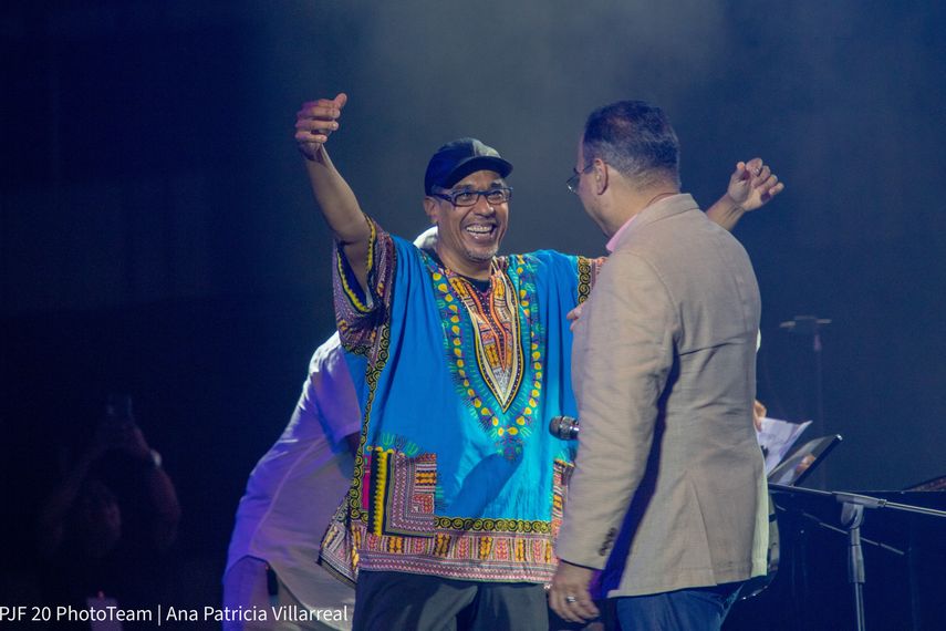 El maestro Danilo Pérez y el salsero Gilberto Santa Rosa en el Panama Jazz Festival.
