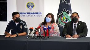La Fiscal Superior de San Miguelito, Zulma Dip, el Fiscal Superior de Homicidio y Femicidio Metropolitano, Rafael Baloyes y el Director de la Policía Nacional, John Dornheim.