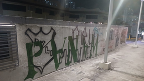 Grafitis dibujados por extranjeros en la infraestructura del Metro de Panamá.