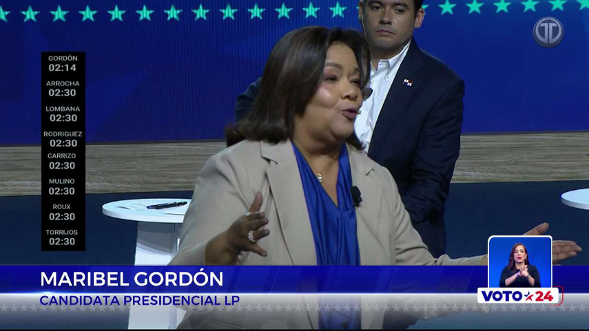 Participación de Maribel Gordón en el segundo debate presidencial.&nbsp;
