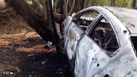 Vehículo se sale de la vía y se incendia en el Corredor Sur