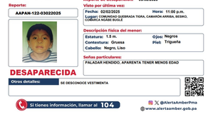 Alerta Amber por desaparición de menor&nbsp;