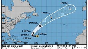 Huracán Oscar se debilita pero causa oleaje en las Bermudas