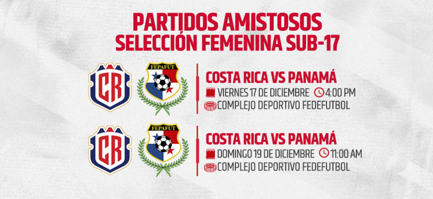 &nbsp;Panamá femenina U17 jugará dos amistosos ante Costa Rica
