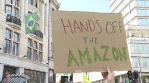 Bolsonaro tiene que irse, gritan cientos de manifiestantes por la Amazonía en Londres