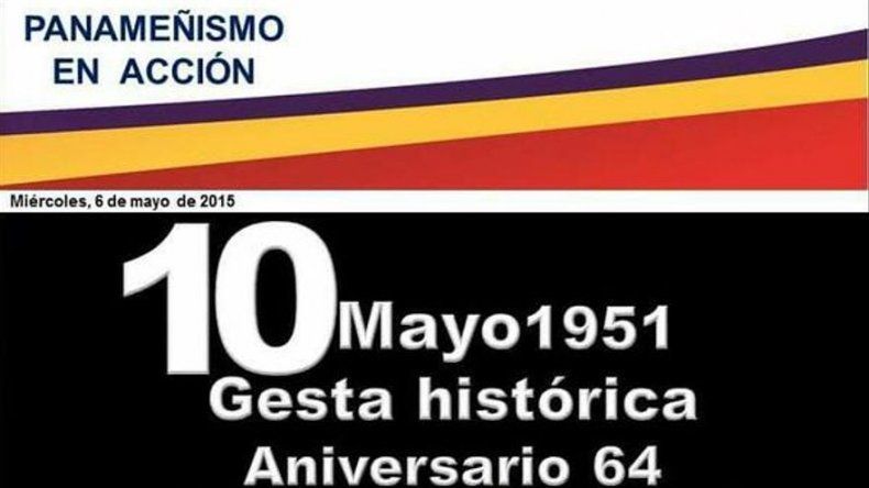 Panameñistas conmemoran 64 años de golpe de Estado a Arnulfo Arias Madrid