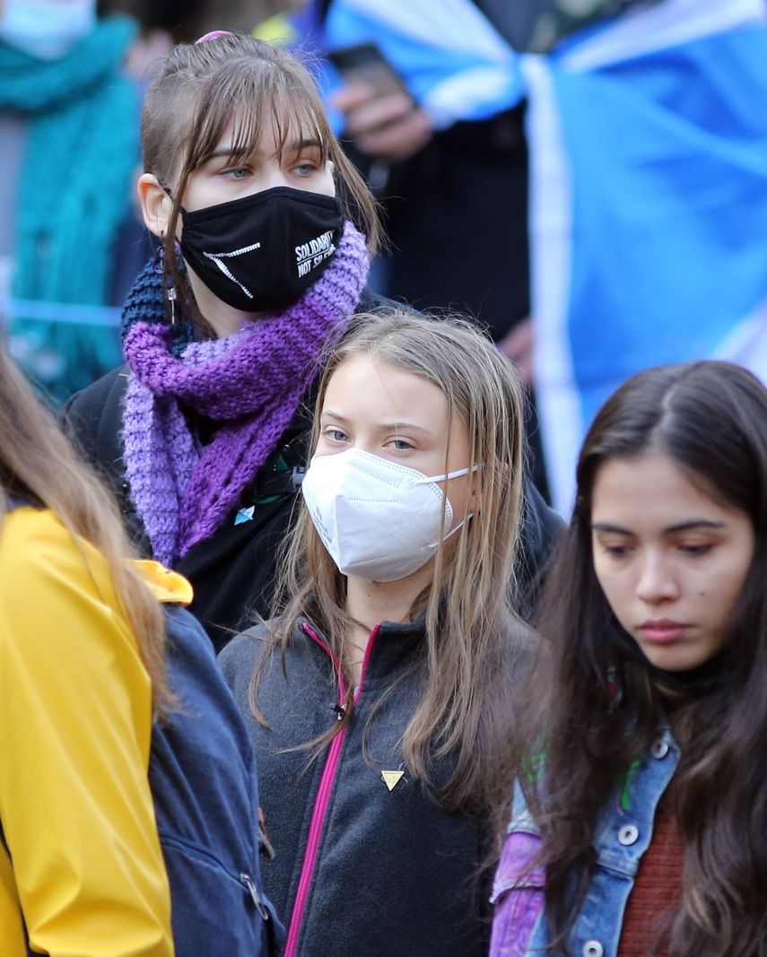Greta Thunberg participó en las protestas contra la COP26 que se efectúa en Glasgow.
