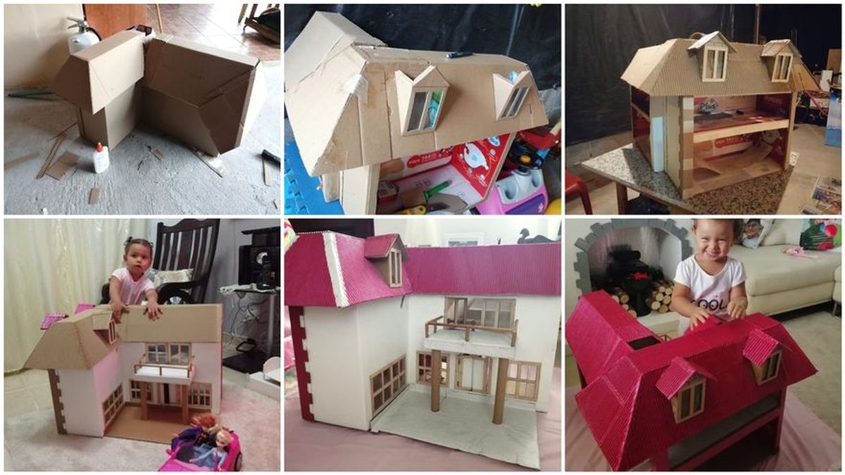 Creando en ¿Cómo hacer casita de muñecas cajas de cartón?