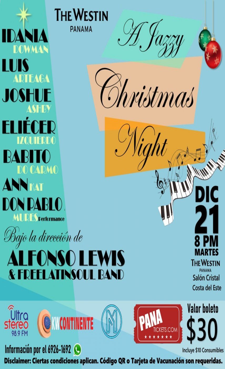 Temas de Navidad más icónicos en espectáculo de jazz el 21 de diciembre en Panamá