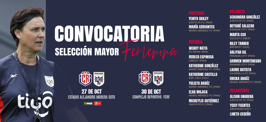 Toña Is anuncia a las convocadas de la selección mayor femenina de fútbol para el amistoso con Costa Rica.