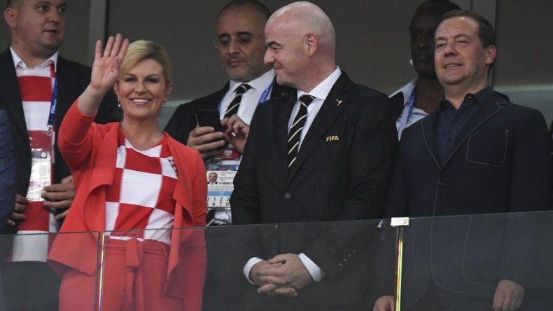 La presidenta croata, ansiosa ante la final del Mundial
