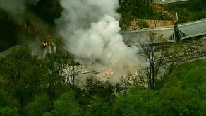 Varios edificios se derrumban tras descarrilar un tren en Maryland