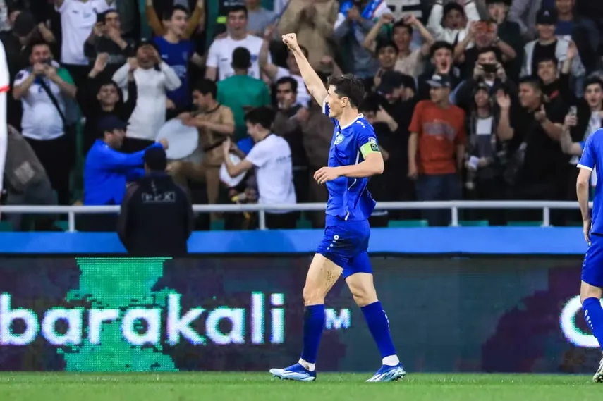 Eldor Shomurodov, jugador de la selección de Uzbekistán. Eldor Shomurodov, jugador de la selección de Uzbekistán.