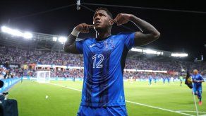 Romell Quioto, figura de la selección de Honduras, en el partido ante Panamá de la Copa Oro 2021.