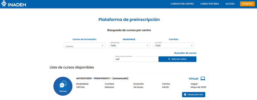 Cursos self - study del INADEH. Cursos self - study del INADEH.
