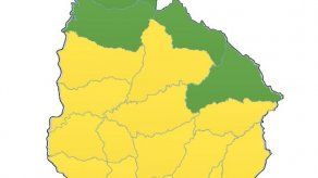 Casi todo el territorio uruguayo en alerta amarilla por tormentas