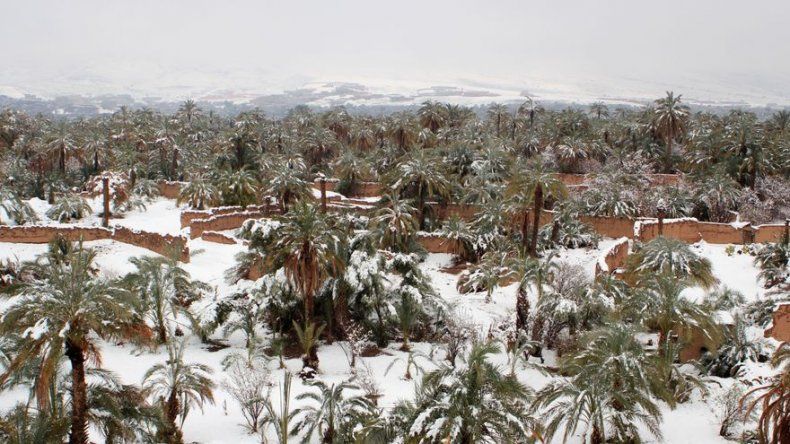 Nevadas inesperadas en el desierto de Marruecos