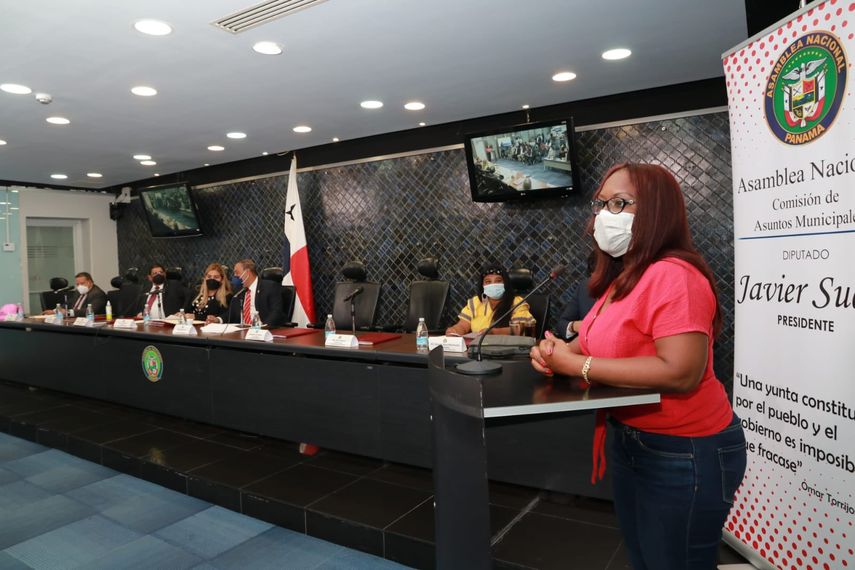 La diputada Kayra Harding llevó la propuesta sobre lacreación del corregimiento a la Comisión.