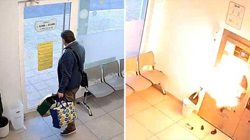 El hombre salió segundos antes de la explosión