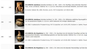 Las piezas, algunas de ellas con más de dos mil años de antigüedad, están a la venta en la casa de subastas Gerhard Hirsch.