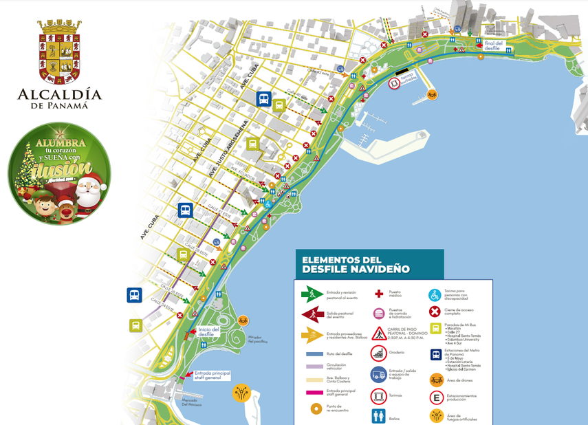 Ruta del Desfile de Navidad. Ruta del Desfile de Navidad.