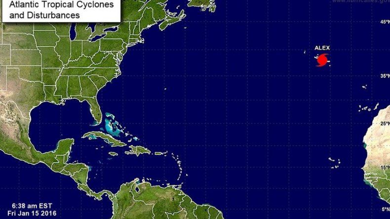 Huracán Alex llegará a las islas Azores en la próximas horas