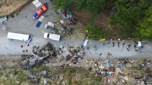 Fallecidos en accidente de bus en Gualaca