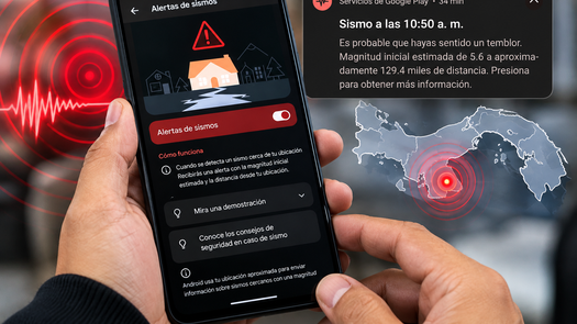Sismo en Panamá: alertas sísmicas de Android se activan Sismo en Panamá: alertas sísmicas de Android se activan
