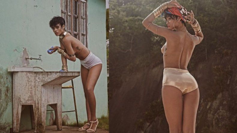 Rihanna hace un sexy topless para Vogue Brasil