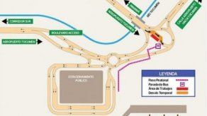 Desvío temporal de carriles por trabajos sobre rotonda frente al Aeropuerto de Tocumen
