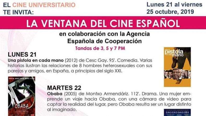 El Cine Universitario los invita a “La Ventana del Cine Español” hasta el 25 de octubre