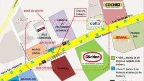 Continúan obras y desvíos por ensanche de Avenida Domingo Díaz