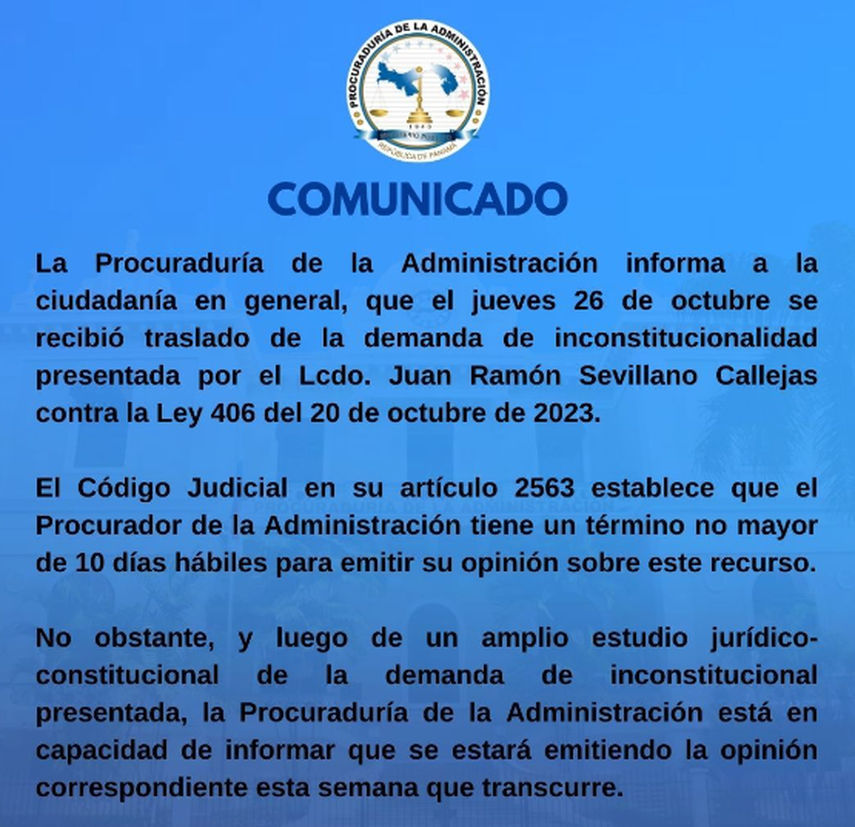 Anuncio de la Procuraduría de la Administración Anuncio de la Procuraduría de la Administración