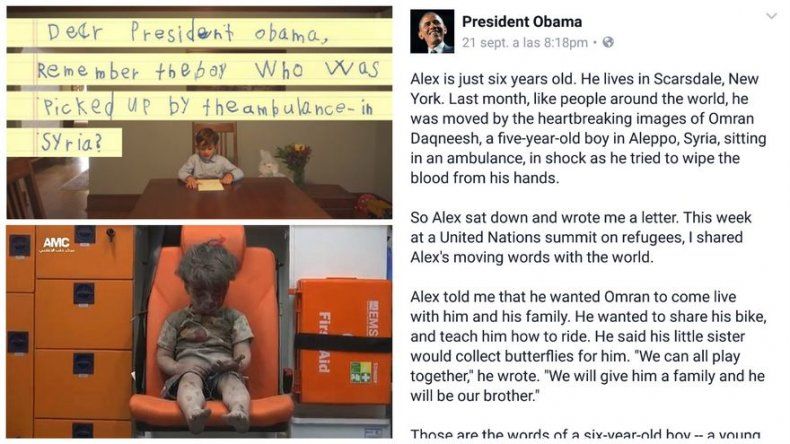 Niño de EEUU escribe a Obama para acoger en su casa a niño refugiado sirio