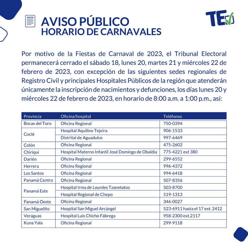 Tribunal Electoral Cu Les Son Sus Horarios Por Carnaval