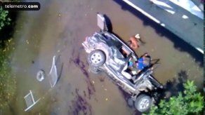 Auto cae puente abajo en accidente de tránsito en Churubé