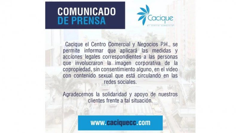 Comunicado del Centro Comercial
