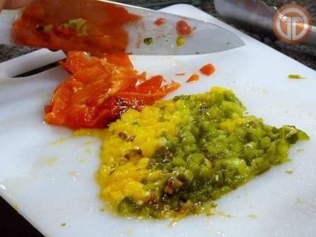 Dip de alcachofas con pimientos
