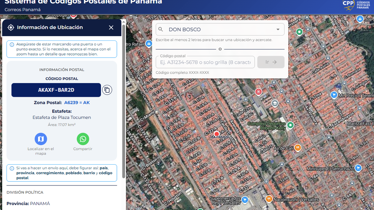 Panamá lanza sistema nacional de códigos postales: así puedes consultar el tuyo