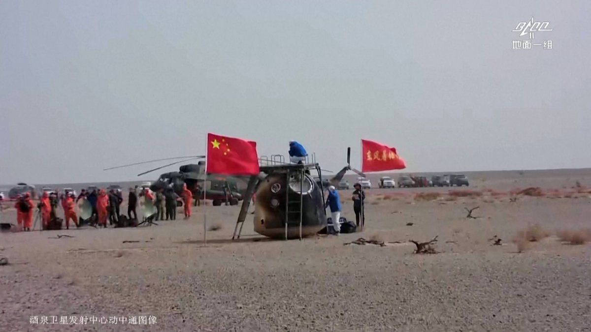 Astronautas de China vuelven a Tierra tras su misión más larga en el espacio