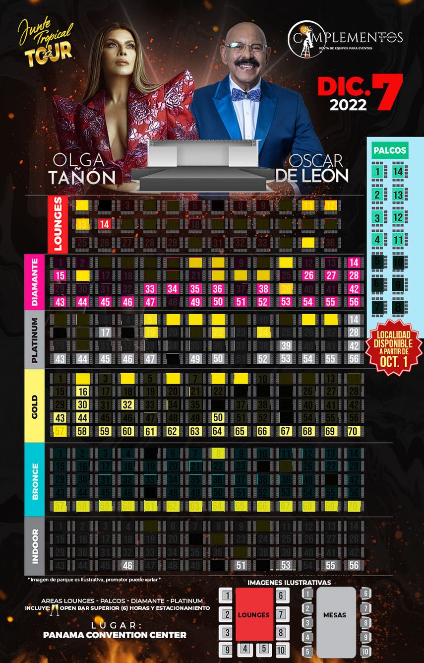 Puestos disponibles para el concierto de Olga Tañón y Oscar De León