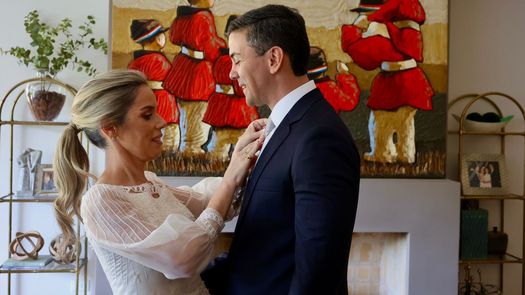 Santiago Peña y su esposa Leticia Ocampos﻿.