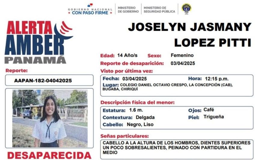 Alerta Amber - Joselyn Jasmany Lopez Pitti